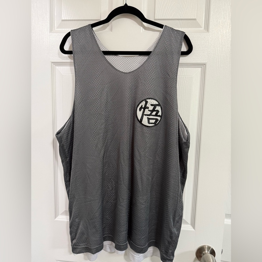 Dragonball Z Gray Sleeveless Mesh Basketball Tank Top